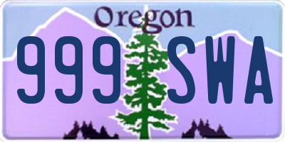 OR license plate 999SWA