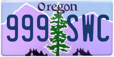 OR license plate 999SWC