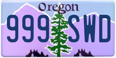 OR license plate 999SWD