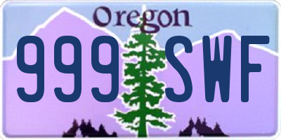 OR license plate 999SWF