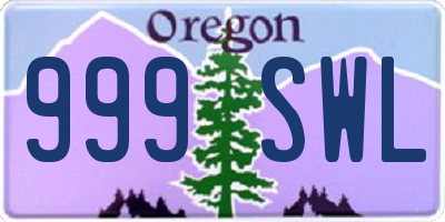 OR license plate 999SWL