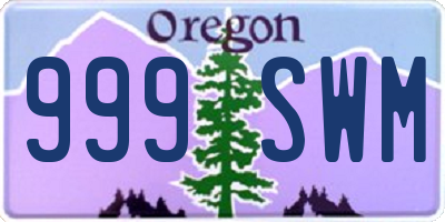 OR license plate 999SWM