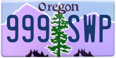 OR license plate 999SWP