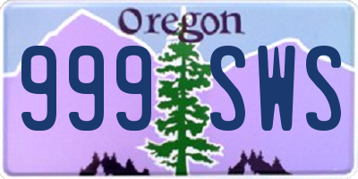 OR license plate 999SWS