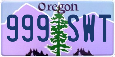 OR license plate 999SWT