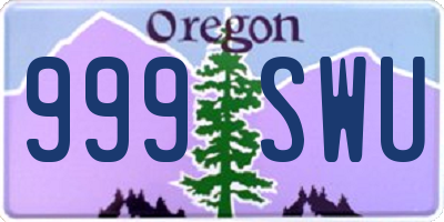 OR license plate 999SWU