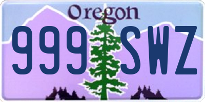 OR license plate 999SWZ