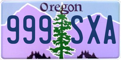 OR license plate 999SXA