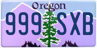 OR license plate 999SXB