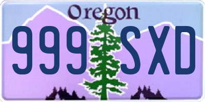 OR license plate 999SXD