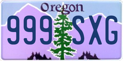 OR license plate 999SXG