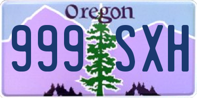 OR license plate 999SXH