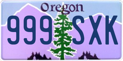 OR license plate 999SXK