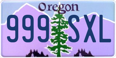 OR license plate 999SXL