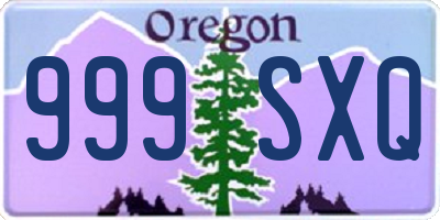 OR license plate 999SXQ