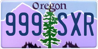 OR license plate 999SXR