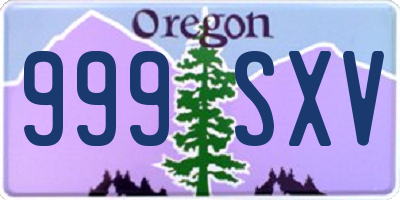 OR license plate 999SXV