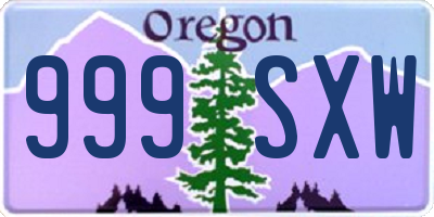 OR license plate 999SXW