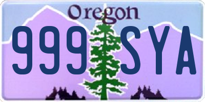 OR license plate 999SYA