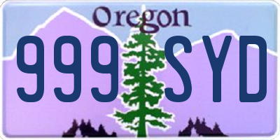 OR license plate 999SYD