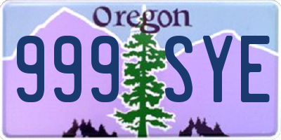 OR license plate 999SYE