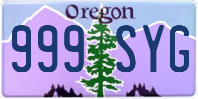 OR license plate 999SYG