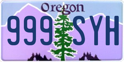 OR license plate 999SYH