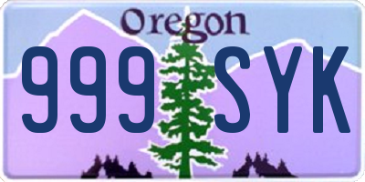 OR license plate 999SYK