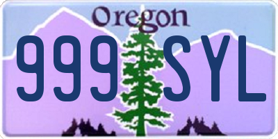 OR license plate 999SYL