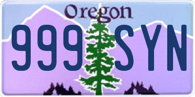 OR license plate 999SYN