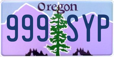 OR license plate 999SYP