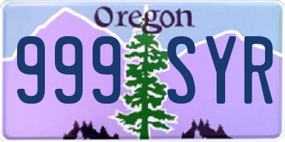 OR license plate 999SYR