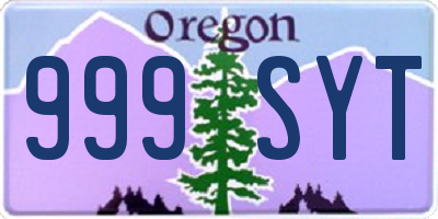 OR license plate 999SYT