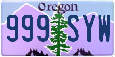 OR license plate 999SYW