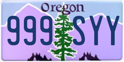 OR license plate 999SYY