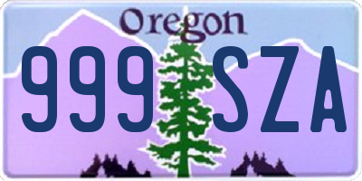 OR license plate 999SZA