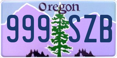 OR license plate 999SZB