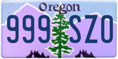 OR license plate 999SZO