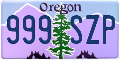 OR license plate 999SZP