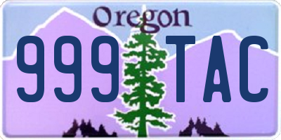 OR license plate 999TAC