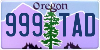 OR license plate 999TAD