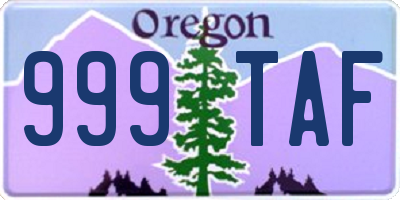 OR license plate 999TAF