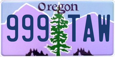 OR license plate 999TAW