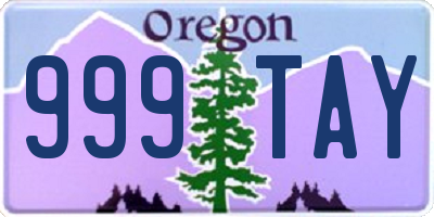 OR license plate 999TAY