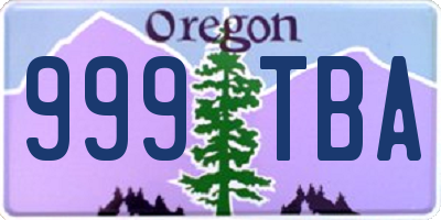 OR license plate 999TBA