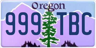 OR license plate 999TBC