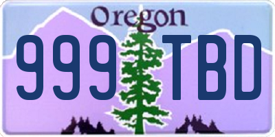 OR license plate 999TBD