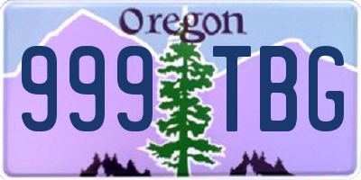 OR license plate 999TBG