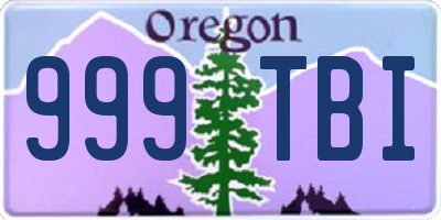 OR license plate 999TBI