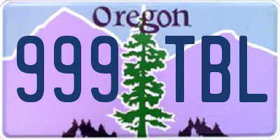 OR license plate 999TBL